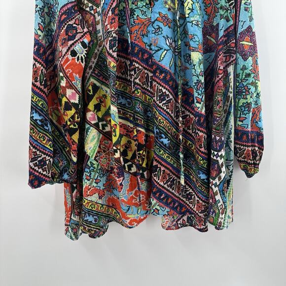 Ivy Jane Blouse Womens Large Multicolor Flowy Boxy Boho Peasant Tunic - Picture 4 of 10